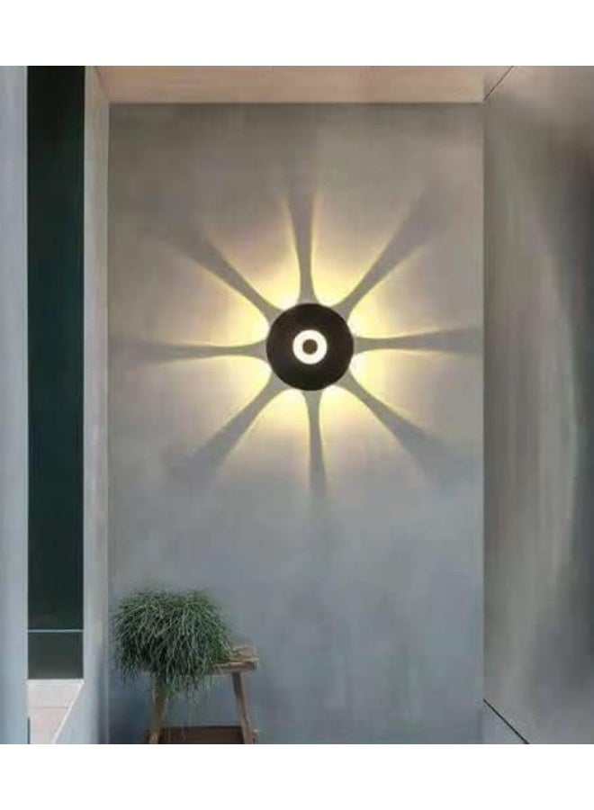 المفتاحة مصباح حائط LED دائري 10 واط، مقاوم للماء IP65، هيكل ألمنيوم عصري، إضاءة دافئة للاستخدام الداخلي والخارجي للحدائق والشرفات والفلل - Image 1